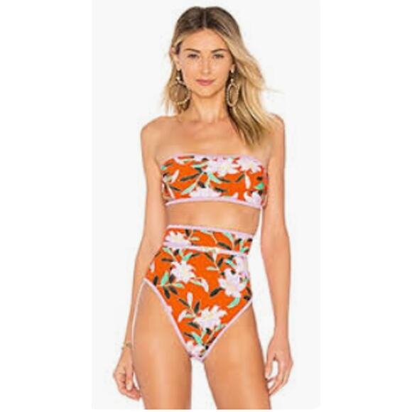 DIANE VON FURSTENBERG Cheeky High-Waist Floral-Print Swim Bikini Bottoms Small - Picture 12 of 12